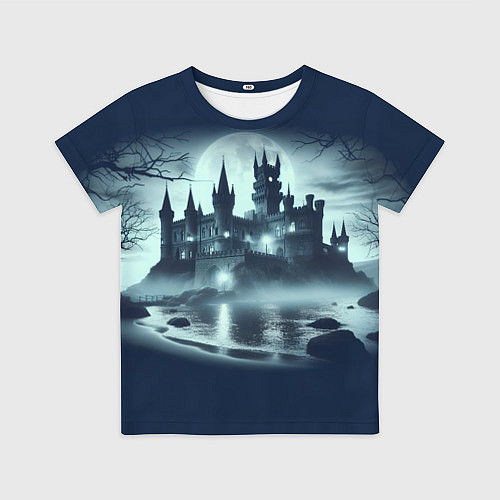 Детская футболка Готический замок у пруда / 3D-принт – фото 1