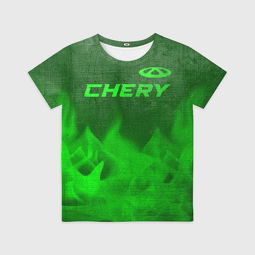 Детская футболка Chery - green gradient посередине / 3D-принт – фото 1