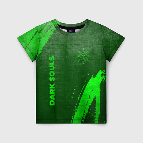 Детская футболка Dark Souls - green gradient вертикально / 3D-принт – фото 1
