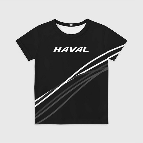 Детская футболка Haval чёрный с полосами / 3D-принт – фото 1