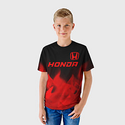 Футболка детская Honda - red gradient посередине, цвет: 3D-принт — фото 2