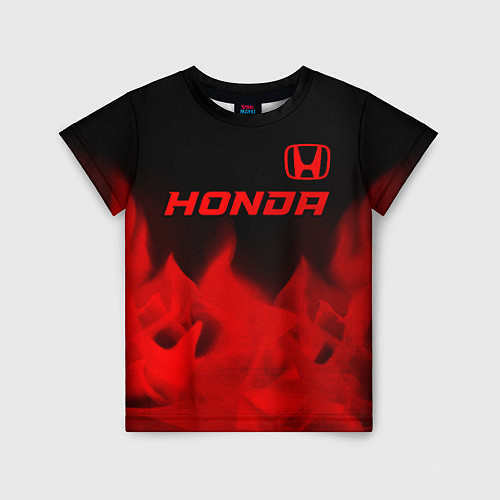 Детская футболка Honda - red gradient посередине / 3D-принт – фото 1