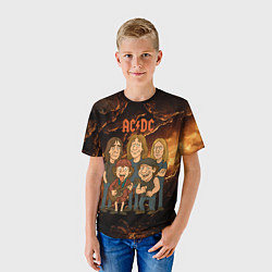 Футболка детская ACDC карикатурный стиль, цвет: 3D-принт — фото 2