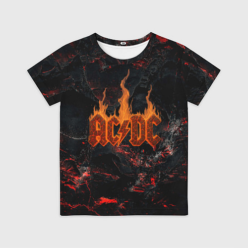 Детская футболка ACDC логотип из огня / 3D-принт – фото 1