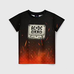 Футболка детская ACDC лого на кассете, цвет: 3D-принт