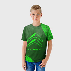Футболка детская Citroen - green gradient, цвет: 3D-принт — фото 2