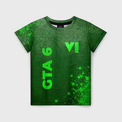 Футболка детская GTA 6 - green gradient вертикально, цвет: 3D-принт