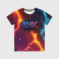 Футболка детская ACDC логотип в градиенте, цвет: 3D-принт
