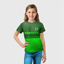 Футболка детская Fortnite - green gradient посередине, цвет: 3D-принт — фото 2