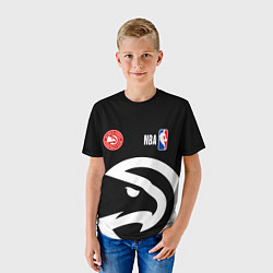 Футболка детская Atlanta Hawks black, цвет: 3D-принт — фото 2