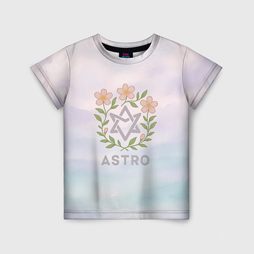 Детская футболка Astro цветочный логотип / 3D-принт – фото 1