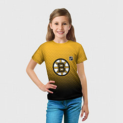 Футболка детская Бостон Брюинз - геометрический градиент, цвет: 3D-принт — фото 2