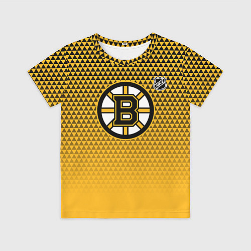 Детская футболка Бостон Брюинз - паттерн треугольников / 3D-принт – фото 1