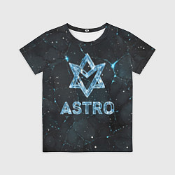 Футболка детская Astro логотип из синего стекла, цвет: 3D-принт