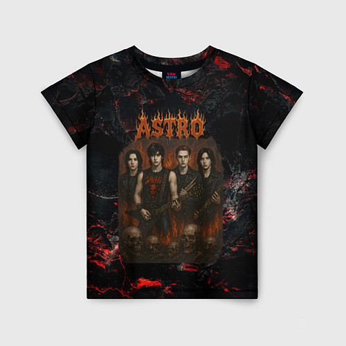 Детская футболка Astro в стиле хэви-метал / 3D-принт – фото 1