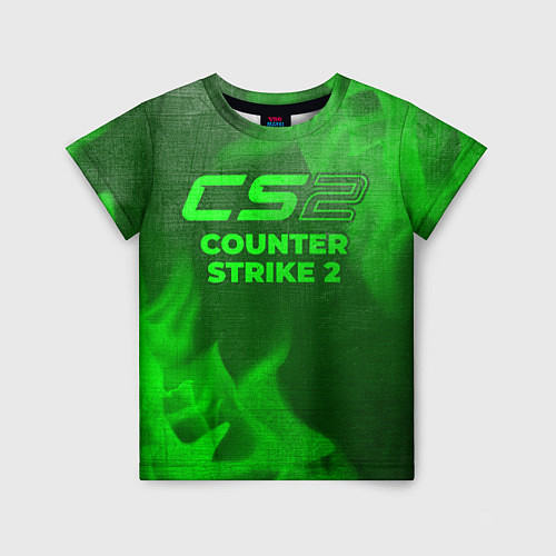 Детская футболка Counter Strike 2 - green gradient / 3D-принт – фото 1