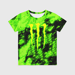 Футболка детская Monster energy кислотное лого, цвет: 3D-принт