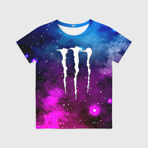 Детская футболка Monster energy neon space / 3D-принт – фото 1