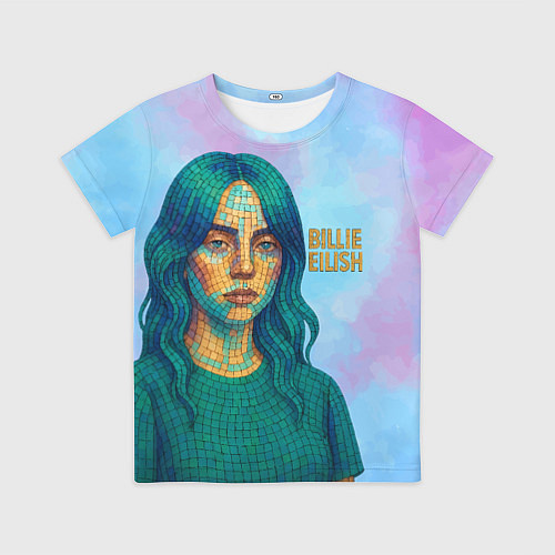 Детская футболка Билли Айлиш из мозаики / 3D-принт – фото 1
