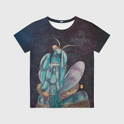 Футболка детская Богомол акварельный, цвет: 3D-принт