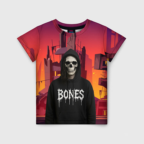 Детская футболка Bones скелет / 3D-принт – фото 1