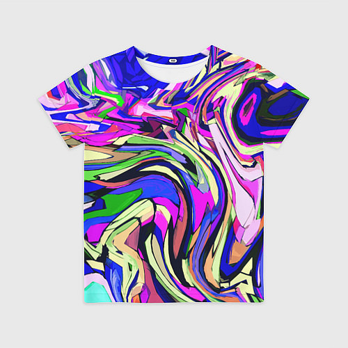 Детская футболка Абстракция пластика синий / 3D-принт – фото 1