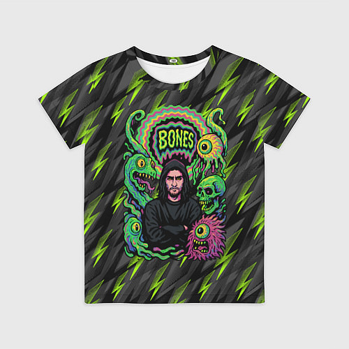 Детская футболка Bones психоделический стиль / 3D-принт – фото 1