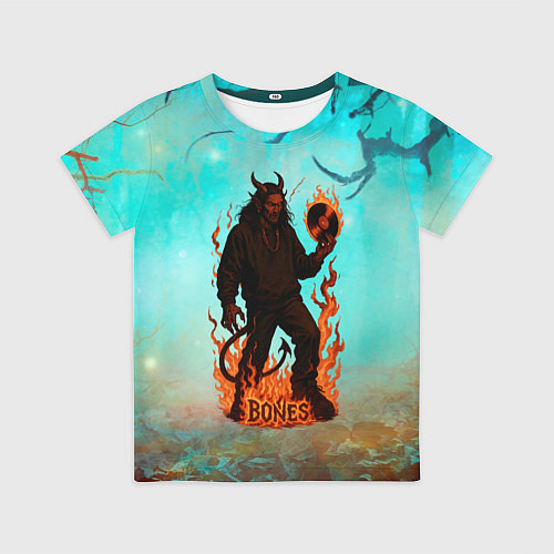Детская футболка Bones в стиле демона / 3D-принт – фото 1