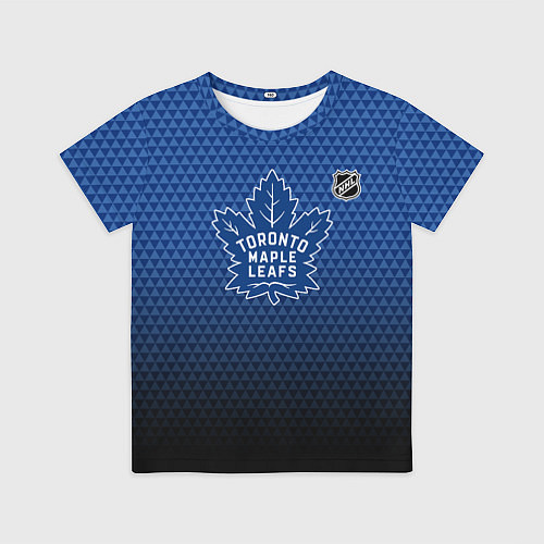 Детская футболка Торонто Мейпл Лифс - синие соты / 3D-принт – фото 1
