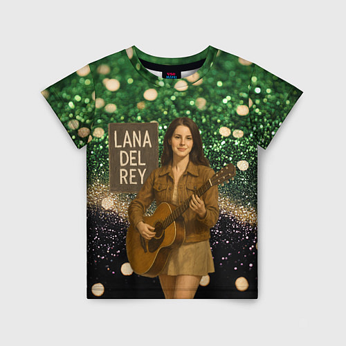 Детская футболка Lana Del Rey играет на гитаре / 3D-принт – фото 1