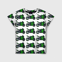Футболка детская Motorbike green, цвет: 3D-принт