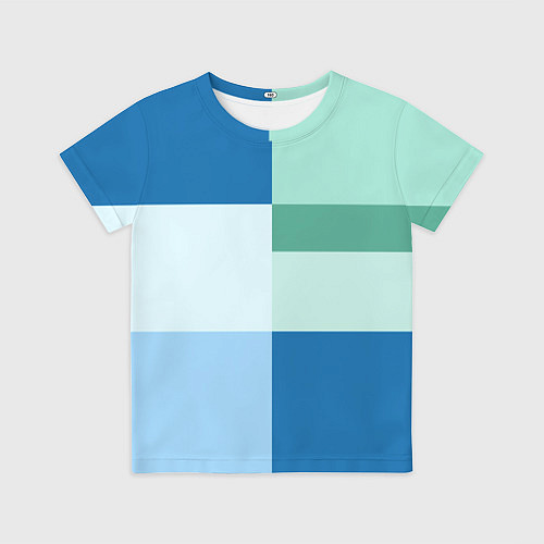 Детская футболка Мятное небо колор-блок / 3D-принт – фото 1