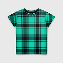 Футболка детская Checkered turquoise, цвет: 3D-принт