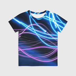 Футболка детская Неоновая абстракция на темном, цвет: 3D-принт