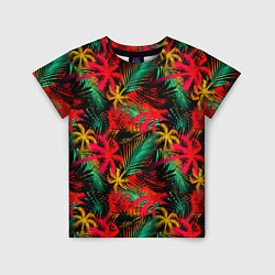 Футболка детская Palm yellow red, цвет: 3D-принт