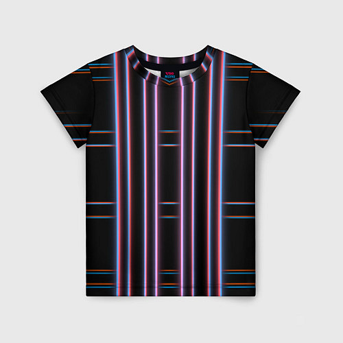 Детская футболка Neon red blue black / 3D-принт – фото 1