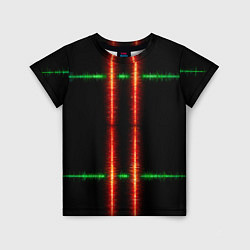 Футболка детская Color black green red lines, цвет: 3D-принт