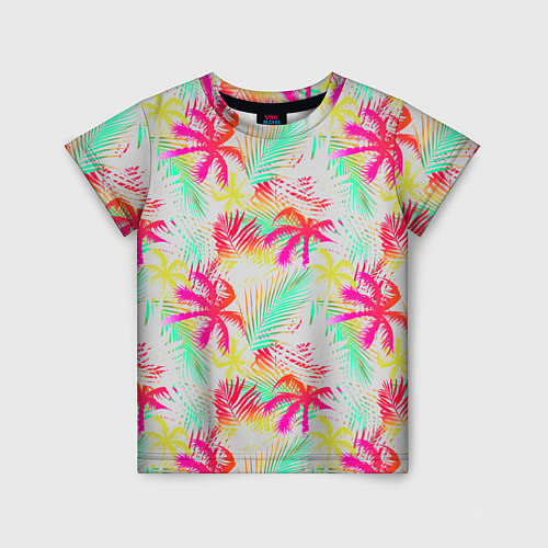 Детская футболка Palm yellow pink / 3D-принт – фото 1