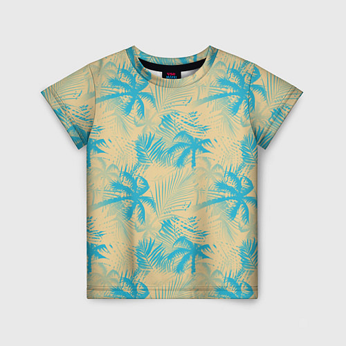 Детская футболка Palm light blue beige / 3D-принт – фото 1