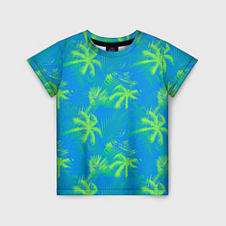 Футболка детская Palm light green light blue, цвет: 3D-принт