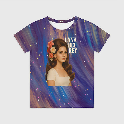 Детская футболка Lana Del Rey с цветами в волосах / 3D-принт – фото 1