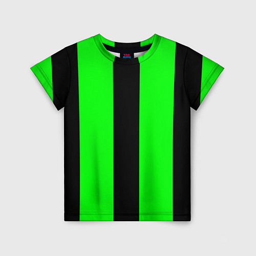 Детская футболка Color green black line / 3D-принт – фото 1