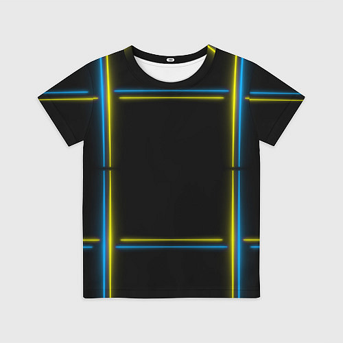 Детская футболка Neon yellow blue / 3D-принт – фото 1