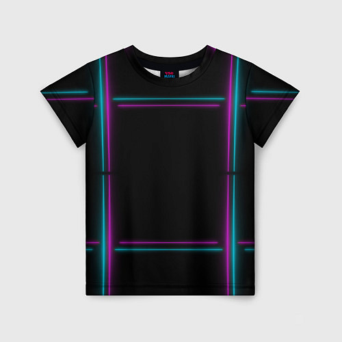Детская футболка Neon pink light blue / 3D-принт – фото 1