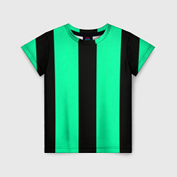 Футболка детская Color turquoise black line, цвет: 3D-принт