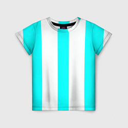 Футболка детская Color light blue white lines, цвет: 3D-принт