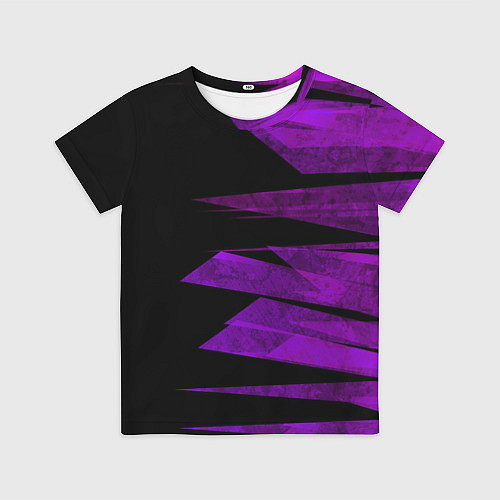 Детская футболка Color purple black stripes / 3D-принт – фото 1