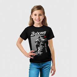 Футболка детская Бокс - тяжело в учебе легко в бою, цвет: 3D-принт — фото 2