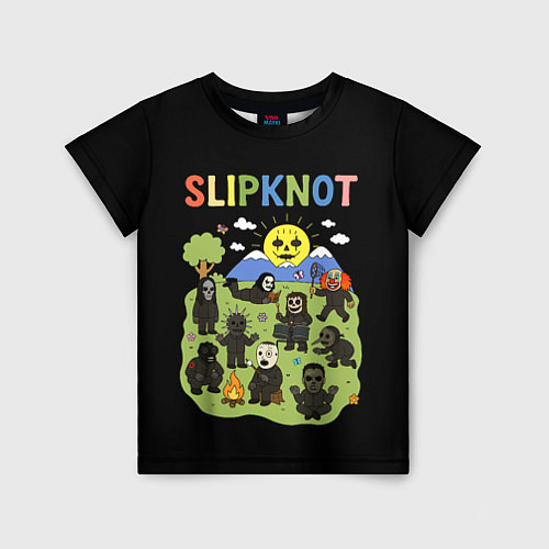 Детская футболка Slipknot, мультяшный стиль / 3D-принт – фото 1