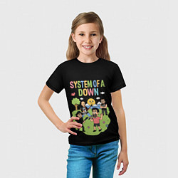 Футболка детская System of a Down мультяшный, цвет: 3D-принт — фото 2